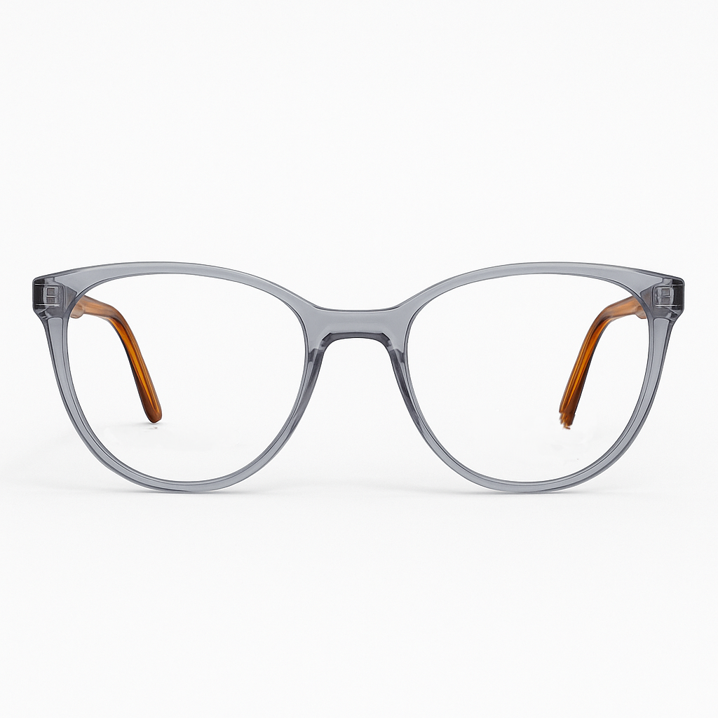 Vision - Dual-Tone Crystal Grey & Amber Cat-Eye Frame