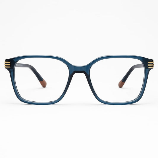 Aurora - Deep Teal Square Frame with Gold Accents