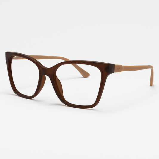 Edge - Matte Brown Cat-Eye Square Frame