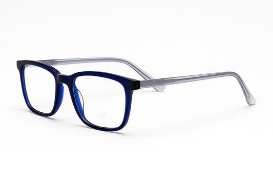 Classic - Blue Full Rim white matte leg