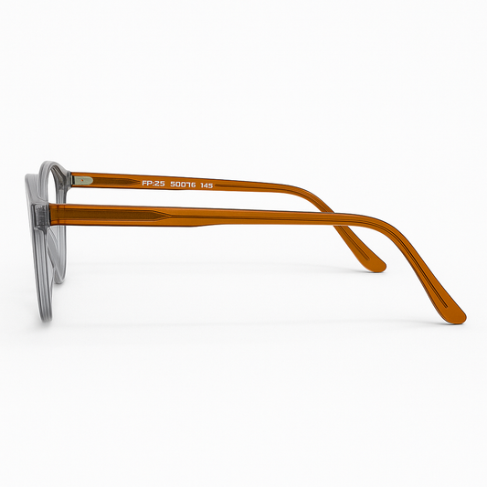 Vision - Dual-Tone Crystal Grey & Amber Cat-Eye Frame